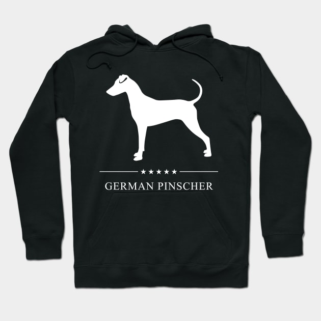 German Pinscher Dog White Silhouette Hoodie by millersye